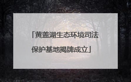 黄盖湖生态环境司法保护基地揭牌成立