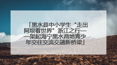 黑水县中小学生“走出阿坝看世界”浙江之行——架起海宁黑水两地青少年交往交流交融新桥梁