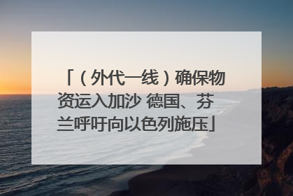 （外代一线）确保物资运入加沙 德国、芬兰呼吁向以色列施压