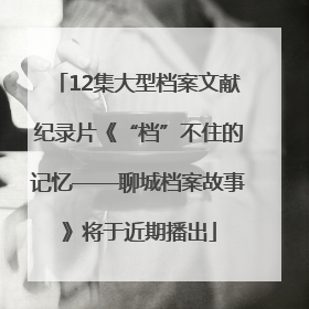 12集大型档案文献纪录片《“档”不住的记忆——聊城档案故事》将于近期播出