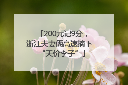 200元记9分，浙江夫妻俩高速摘下“天价李子”