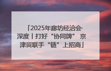 2025年廊坊经洽会·深度丨打好“协同牌” 京津冀联手“链”上招商