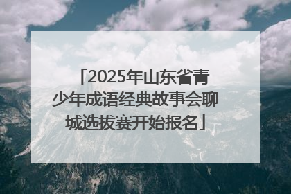 2025年山东省青少年成语经典故事会聊城选拔赛开始报名