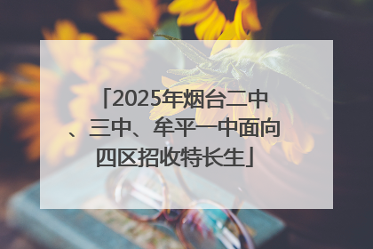 2025年烟台二中、三中、牟平一中面向四区招收特长生
