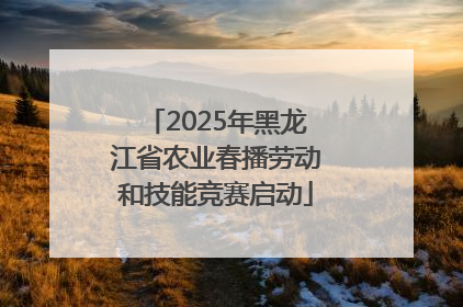 2025年黑龙江省农业春播劳动和技能竞赛启动