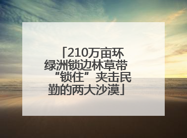210万亩环绿洲锁边林草带“锁住”夹击民勤的两大沙漠