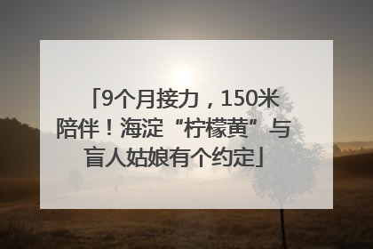 9个月接力，150米陪伴！海淀“柠檬黄”与盲人姑娘有个约定