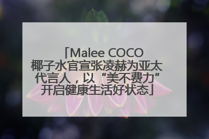 Malee COCO椰子水官宣张凌赫为亚太代言人，以“美不费力”开启健康生活好状态